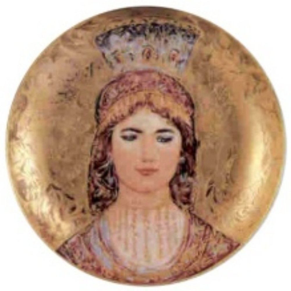Bathsheba 10" Plate Kaiser W.Germ Edna Hibel 1984 24 kt gold overlay